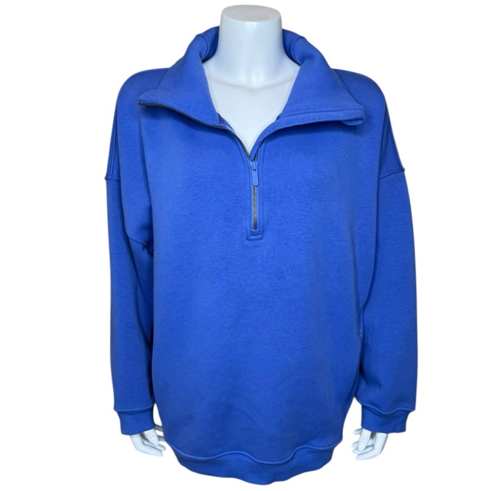 Lululemon Thick Fleece Half Zip Pullover M/L Wild Indigo Purple-Blue W3FICS